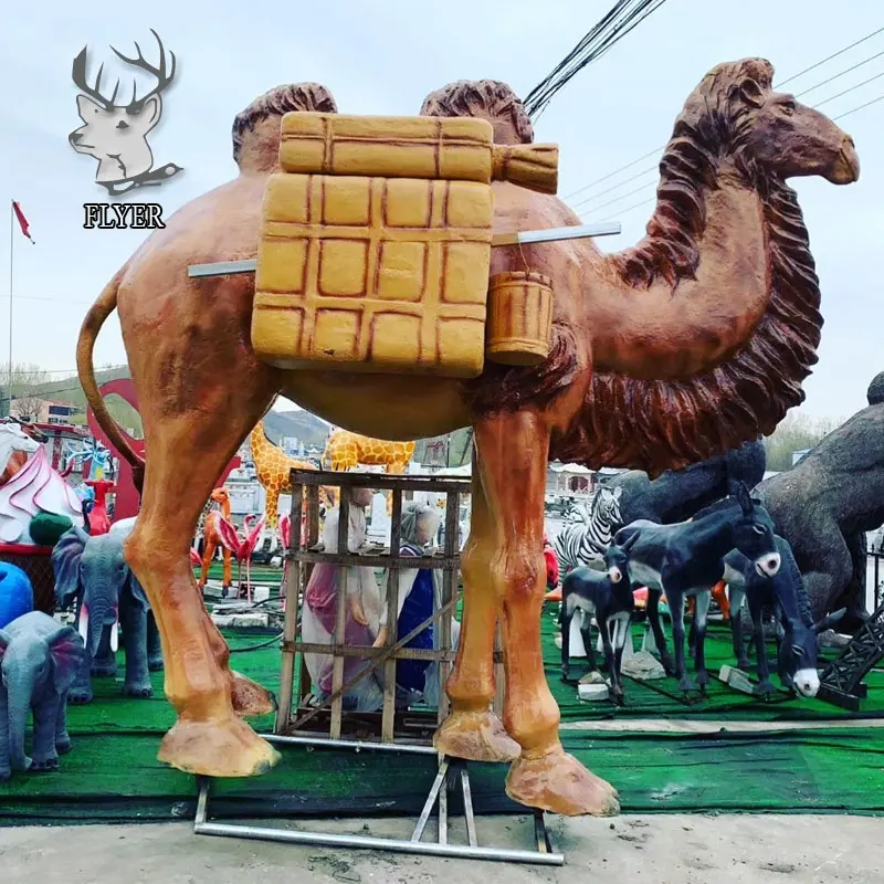 Evento decorazione del partito grande in fibra di vetro cammello scultura in resina personalizzato cammello statua a buon mercato