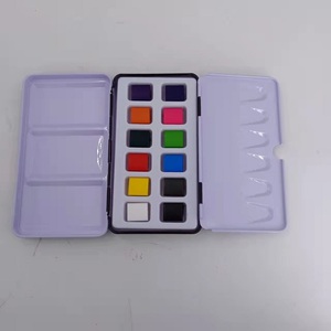 12 Cái/Bộ da màu nước rắn nghệ sĩ màu nước sơn thiết lập với 1PC kim loại cầm tay hộp acuarelas aquarela - Product Image 2