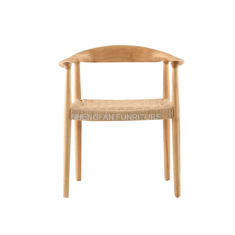 Vente en gros de chaises de salle à manger en bois naturel bon marché Chaise Kennedy avec accoudoirs Chaises en bois pour restaurants