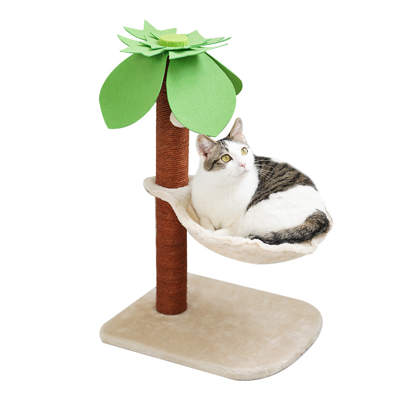 Custom coconut tree cat scratching post