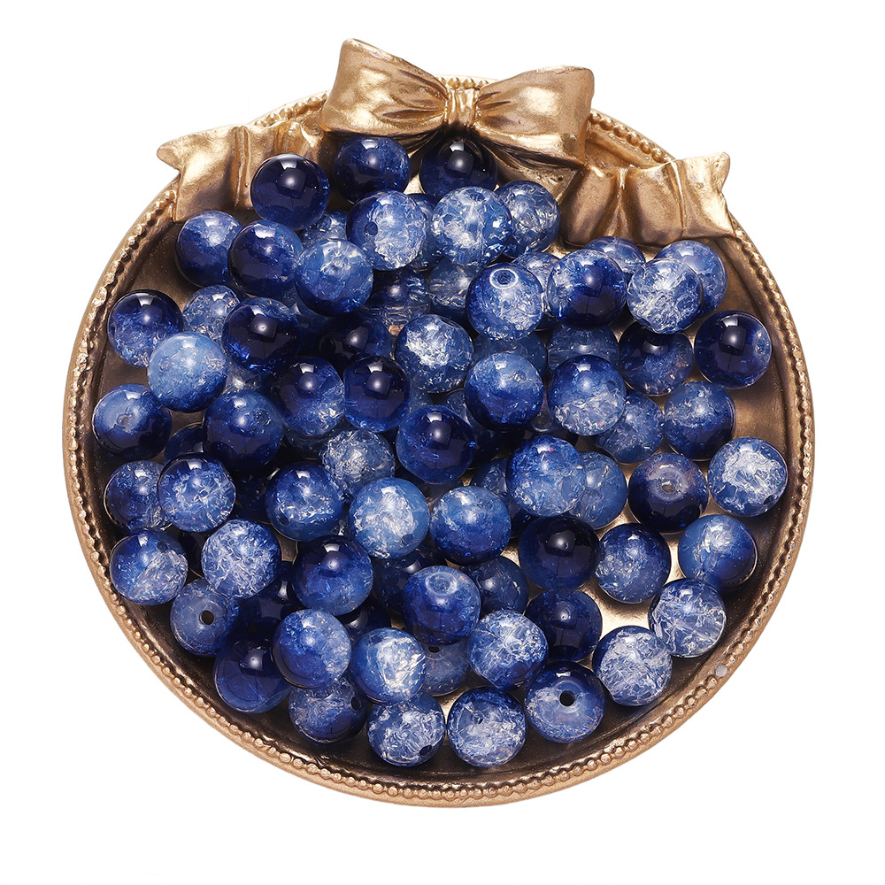 Glass beads - deep blue and white
