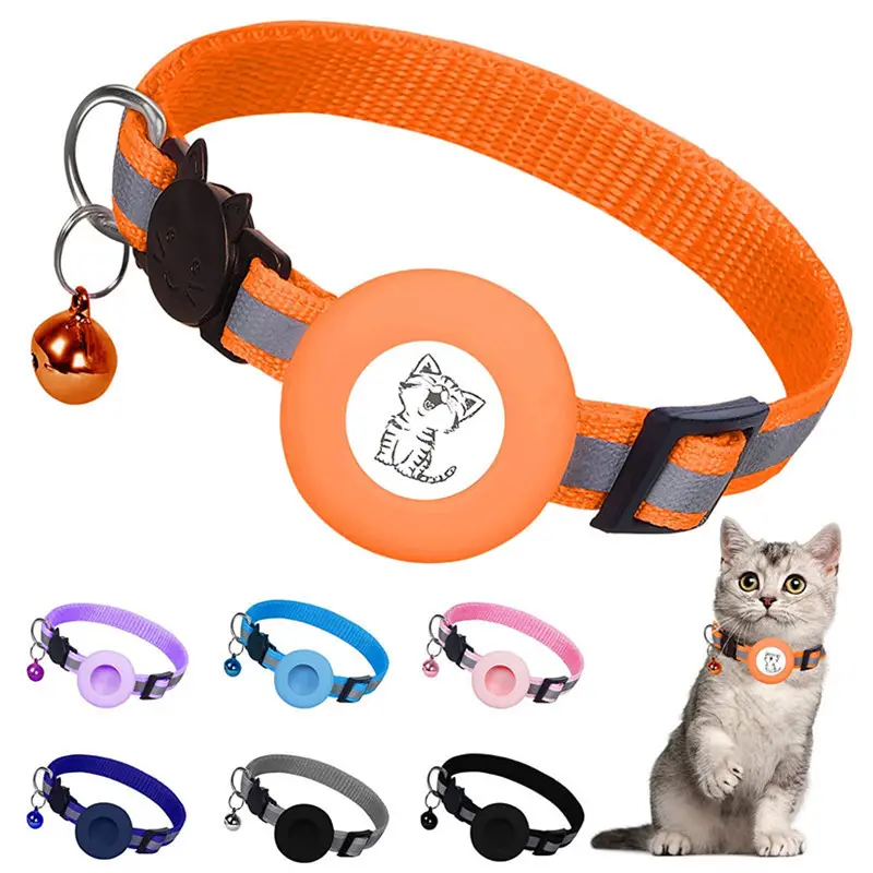 Collari per gatti per animali domestici refflettivo in Nylon regolabili e sicuri personalizzati con tracker Gps collare per gatti Airtag