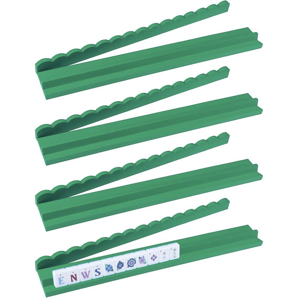 1 set of 4 green wooden racks