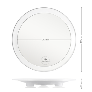 紧凑型旅行就绪镜圆形定制放大镜，带三个吸盘，易于安装 - Product Image 5