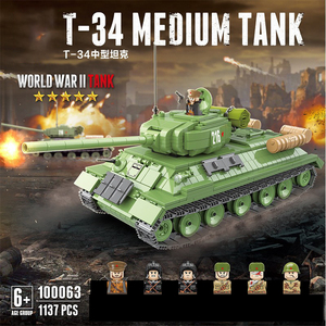 WW2 Military Series <strong>Soviet</strong> Germany Union Light Tank 131 T-34 M4A1 VK1602 M3AI Tank Model MOC Army Weapon Building Blocks <strong>Toys</strong> - Product Image 4