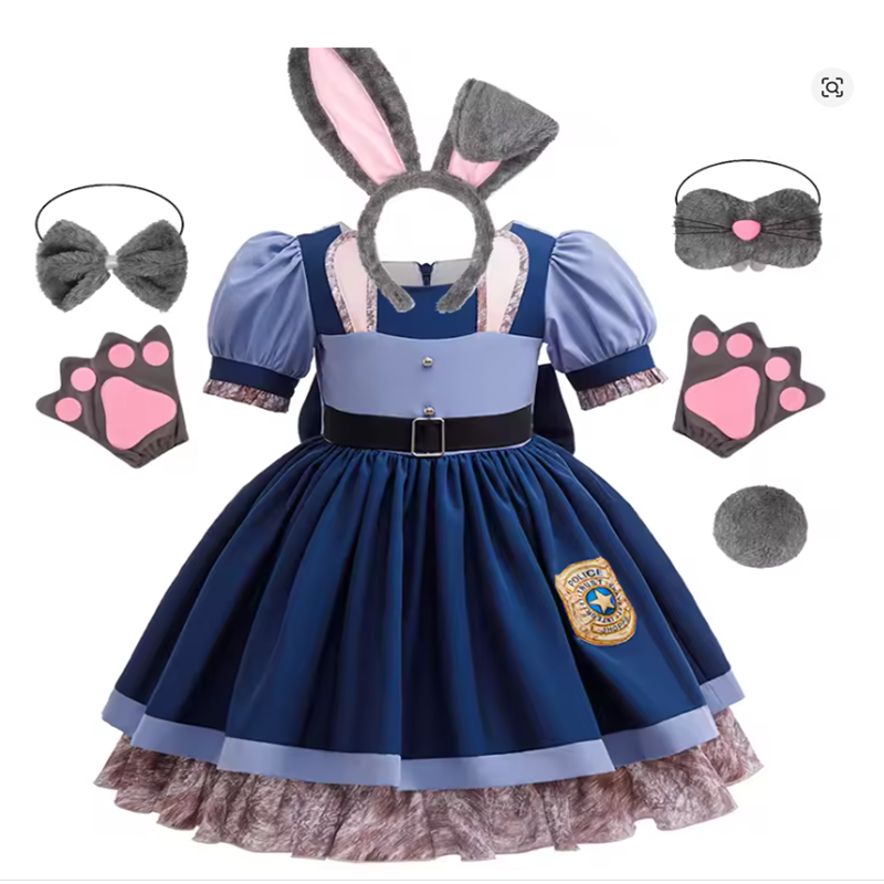 Blue Dress+5-piece set