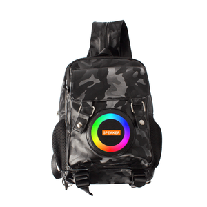 2025 Outdoor Running and <strong>Cycling</strong> Backpack RGB LED Lighting Speaker Sports Trend Party IPX5 Waterproof Leather Backpack