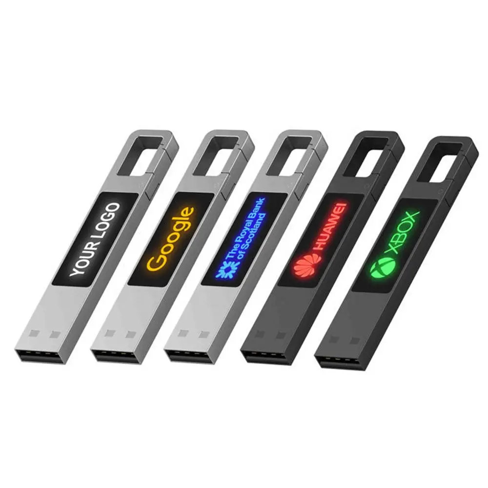 AiAude 2024 en çok satan marka yeni orijinal promosyon özel logo LED USB hediye Metal USB flash sürücü 16gb 32gb 64gb 128gb