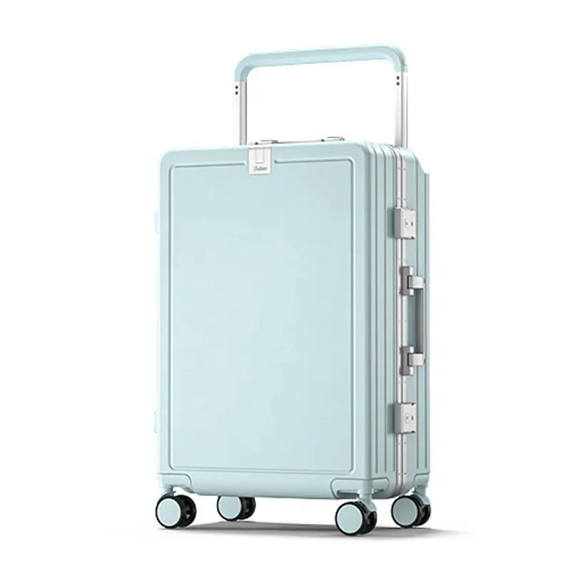 יוקרה עיצוב אחרון אלומיניום שקט עגלת גלגלים מזוודות נסיעות עסקיות 20 אינץ' מזוודות רב תפקודי
