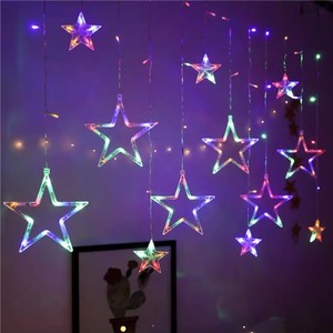 カスタマイズされた卸売マルチカラーLEDスターカーテン防水バッテリー式LEDストリングトゥインクルライト屋内装飾用 - Product Image 5