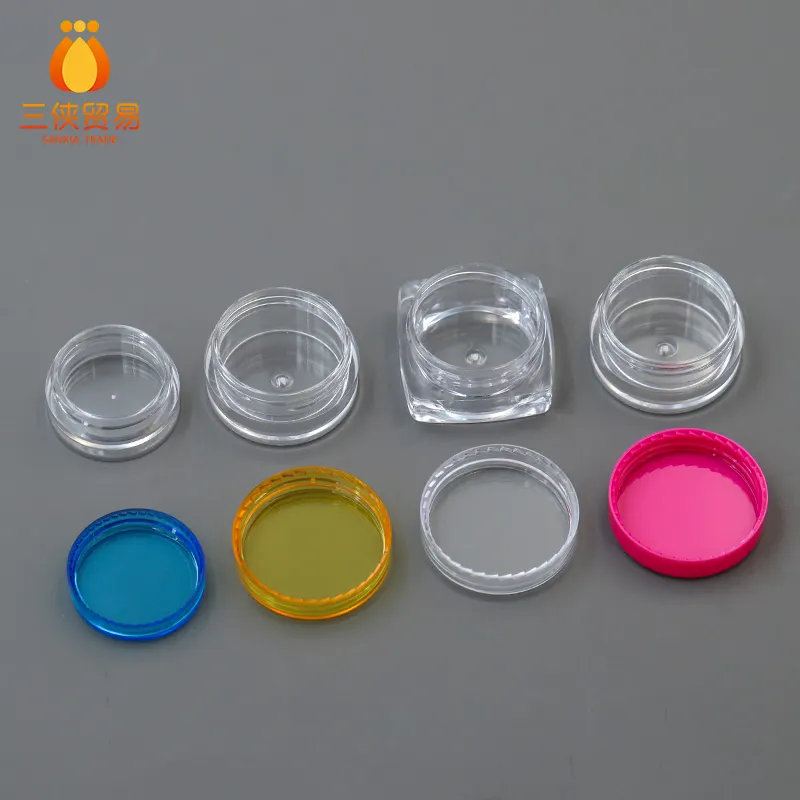 3ml 5ml 10ml 15ml mini cosmetic cream containers empty sample plastic small jars with lids