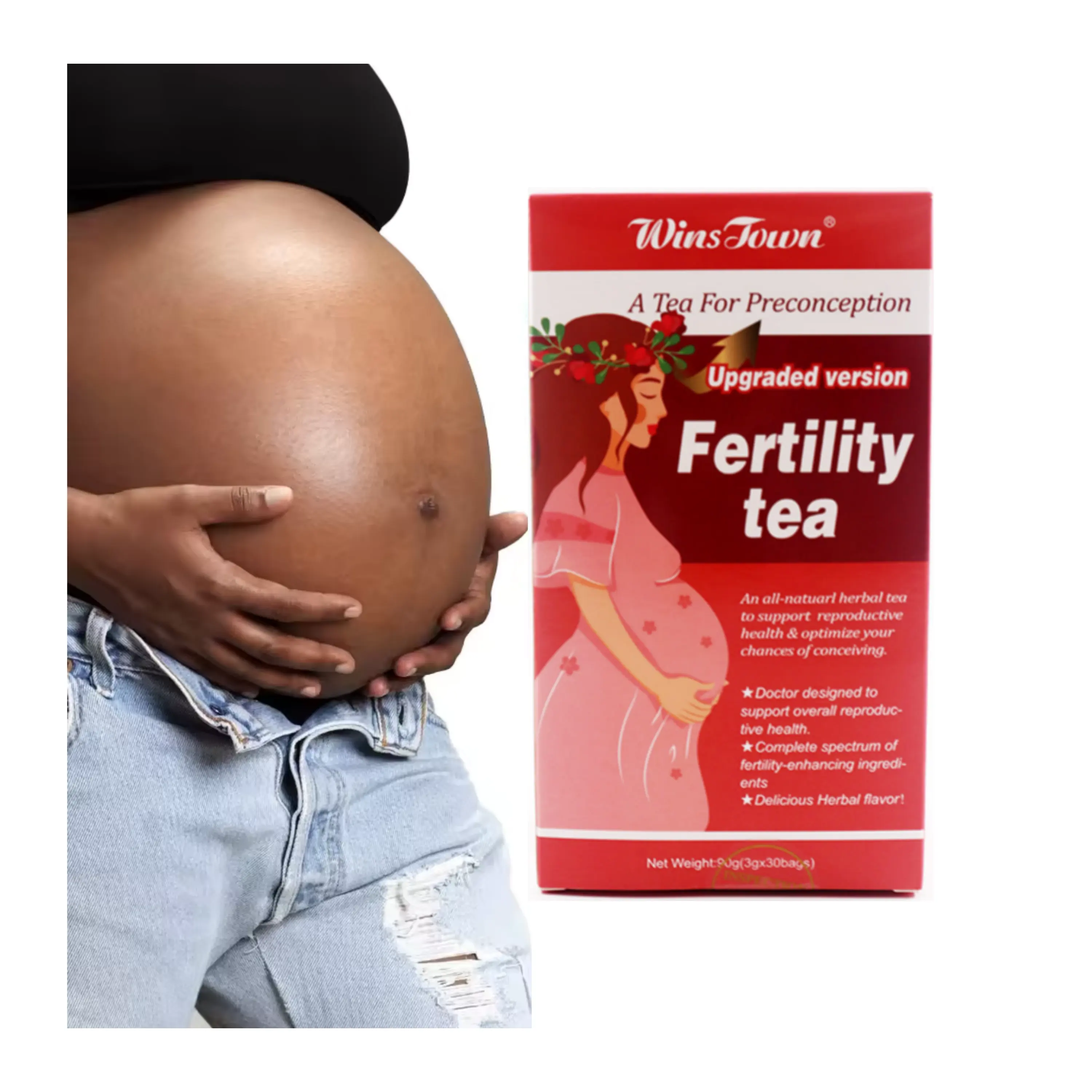 شاي الخصوبة للنساء بشعار مخصص منتجات الخصوبة الطبيعية العضوية بملصق مخصص