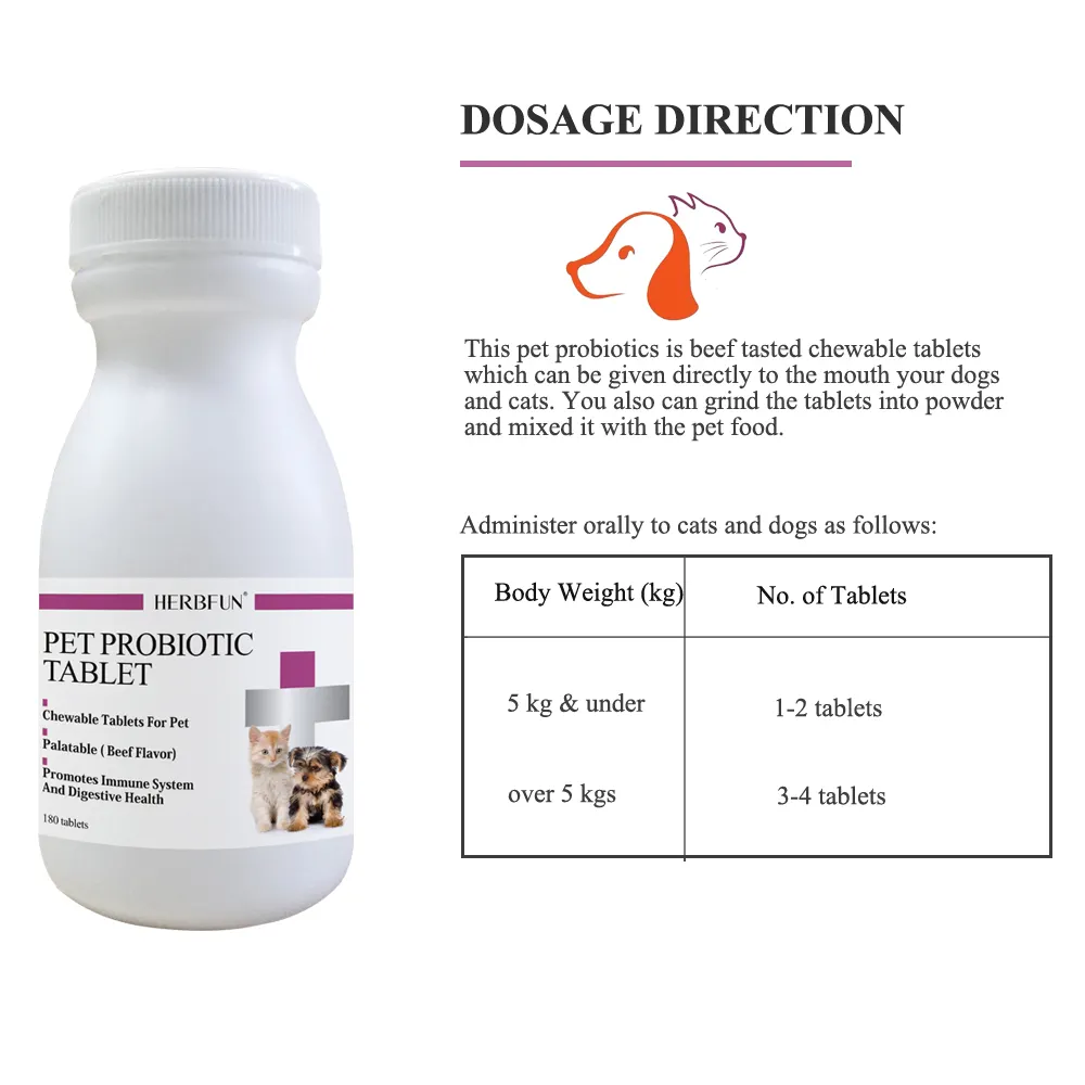 Biểu Tượng Tư Nhân Pet Chó Và Mèo Probiotics Máy Tính Bảng Bổ Sung Cho Tiêu hóa Khuyến Mãi Và Sự thèm Ăn Đạt