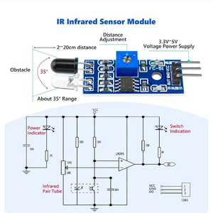 LM393 Photoreflective <strong>Sensor</strong> Module for DIY Smart Car <strong>Robots</strong> Adjustable Distance Infrared <strong>Obstacle</strong> <strong>Avoidance</strong> Tracking Tracing - Product Image 3