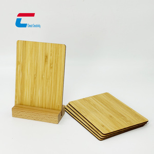 การพิมพ์แบบกําหนดเองไม้หรือ PVC NTAG215 ร้านอาหาร Google รีวิวจอแสดงผลขาตั้งโต๊ะ NFC - Product Image 2