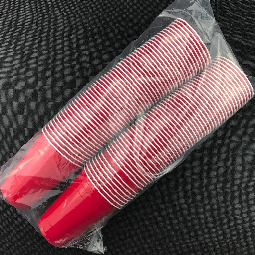 Einweg Red Plastikbecher 16 unze Mit Beutelverpackung