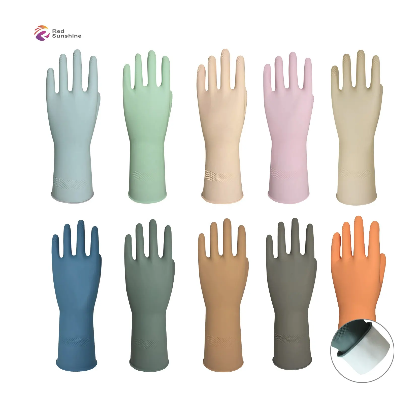 사용자 정의 색상 물고기 청소 Gummihandschuhe Guantes 드 물 및 기름 증거 식기 세척 가정용 주방 보호 장갑