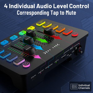 Vlog Live Streaming USB Audio Interface for Gamer Podcasting Go with <strong>Pro</strong> Preamp XLR 48V Microphone Gaming Audio <strong>Mixer</strong> Sound Card
