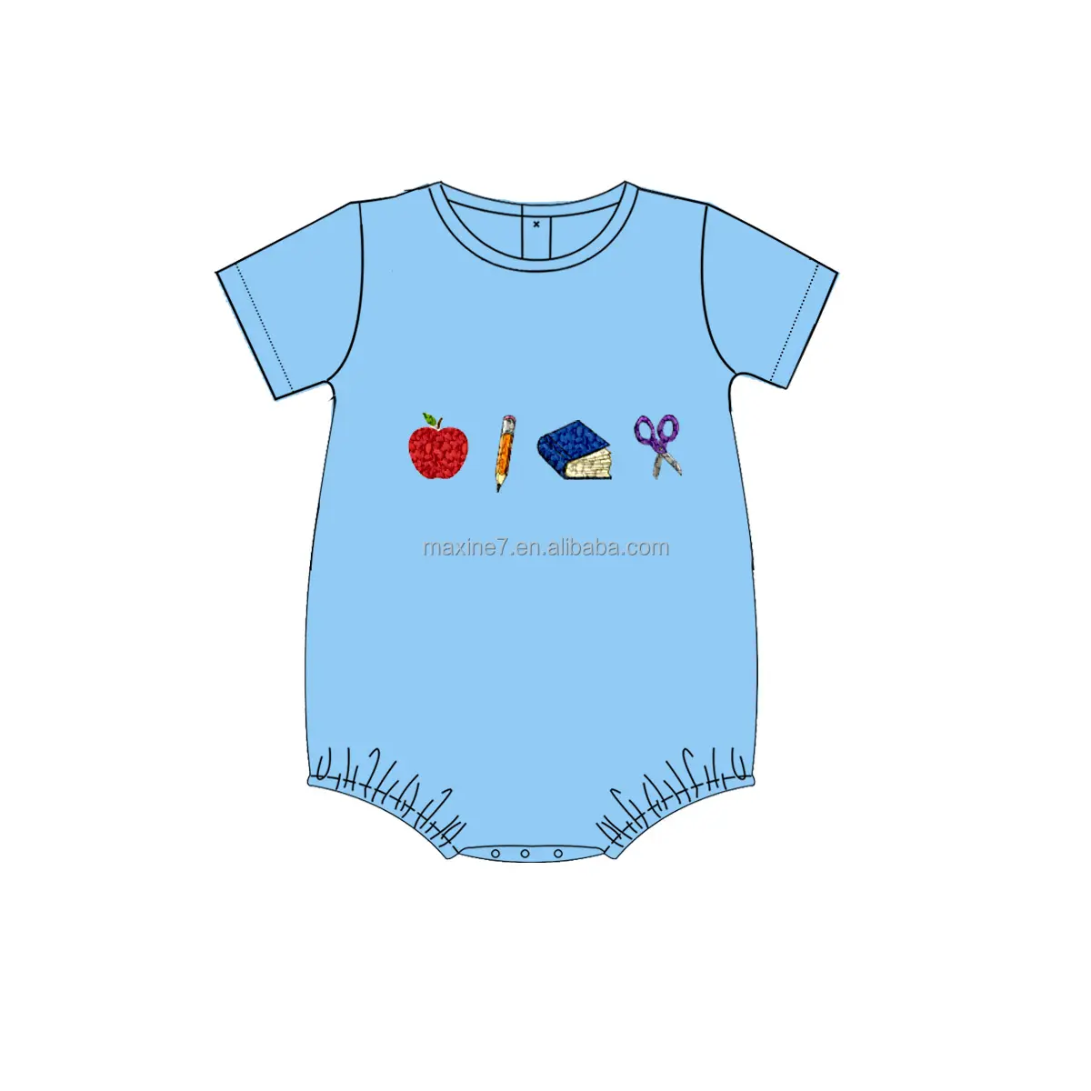 学校に戻る子供服フレンチノット女の赤ちゃん夏のブティックシャツと短い衣装