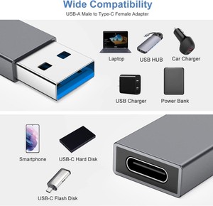 USB C adaptörü, USB C USB adaptörü yüksek hızlı veri transferi, USB-C USB 3.0 dişi MacBook adaptörü - Product Image 6