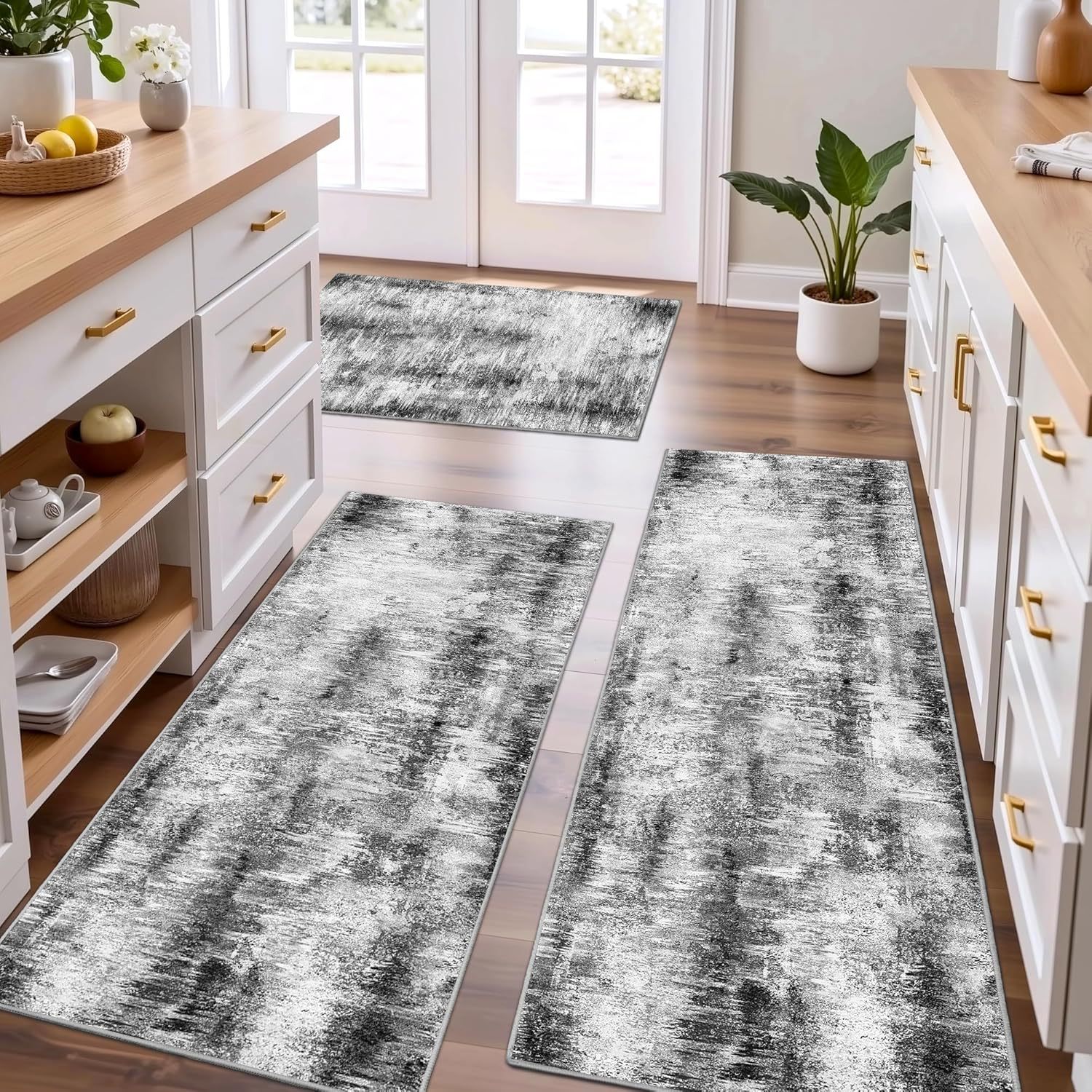 Abstract Color Kitchen Mat Set (3 Pieces) 07