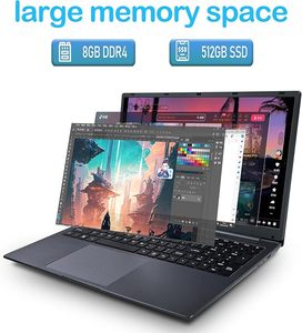 Portátil de 15,6 pulgadas 8GB DDR4 RAM 512GB SSD Intel Celeron N5095 (hasta 2,9 GHz) Computadora con Win 10 1920X1080 Pantalla Tipo-C WiFi - Product Image 4