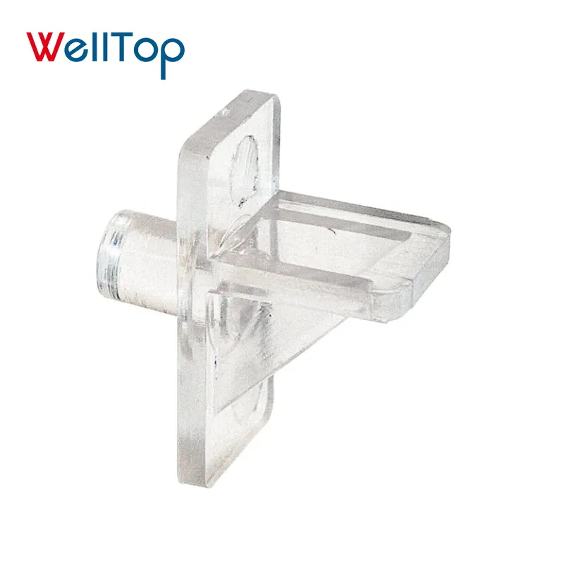 WELLTOP-Accesorios de Hardware para muebles, 14.108 pulgadas, Clips de plástico blanco claro, estante de armario, clavija de soporte para Cabine, 1/4