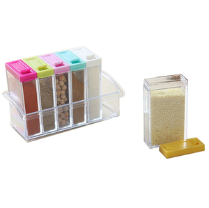 6ピース/セットクリエイティブシンプルで透明な調味料収納ボックスキッチン用品調味料ボックスポット塩 - Product Image 4