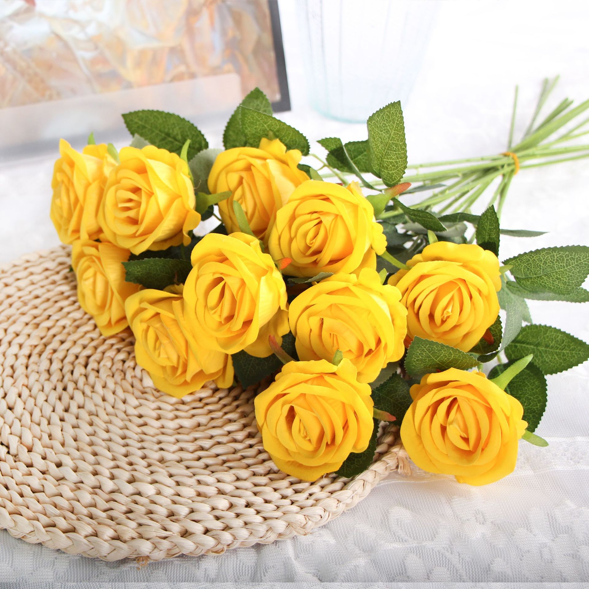 Terciopelo amarillo rosa