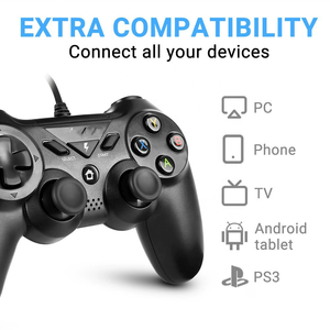 Joystick con cable Controlador de juegos Gamepad Controlador Videojuegos para PS3 PC Teléfono móvil Tablet TV