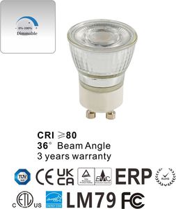 Dimmable <strong>MR11</strong> GU10 Base <strong>LED</strong> Bulb 35mm/1.38in Mini/Small Spotlight 120V-240V 4W Track Light 35W Halogen Equivalent <strong>LED</strong> Bulbs - Product Image 3