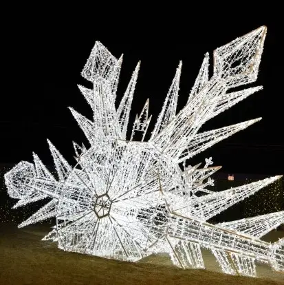 في الهواء الطلق عيد الميلاد LED كبيرة حبل ضوء ندفة الثلج عزر ضوء سارية العلم ل مدينة وسط أدوات لتزين الشارع يعرض