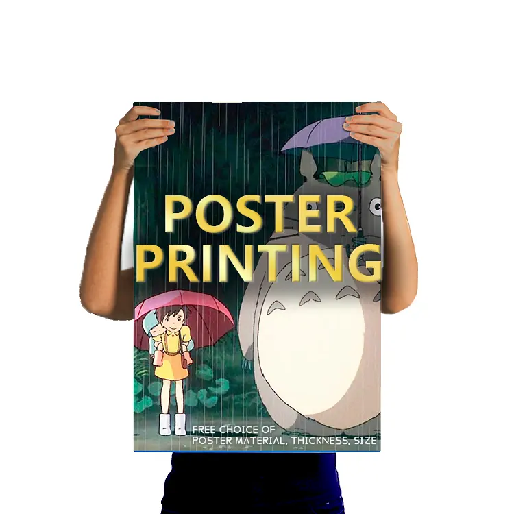 Yüksek kalite ücretsiz örnek özel a0 a1 a2 a3 a4 a5 kağıt poster baskı hizmeti oturma odası dekor için