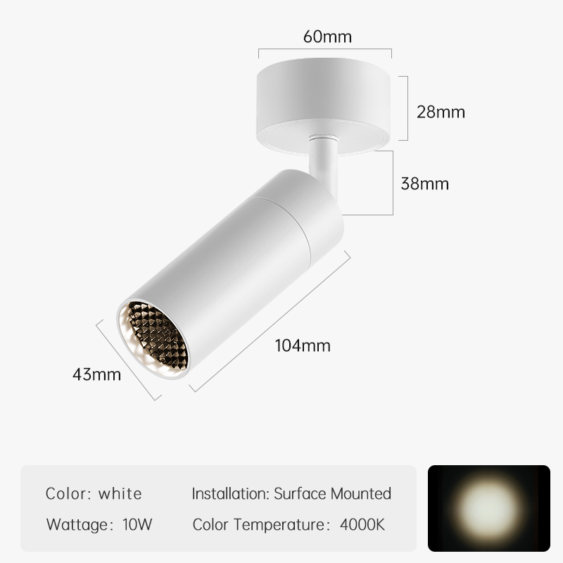 4000K-10W-SURFACE BLANCHE