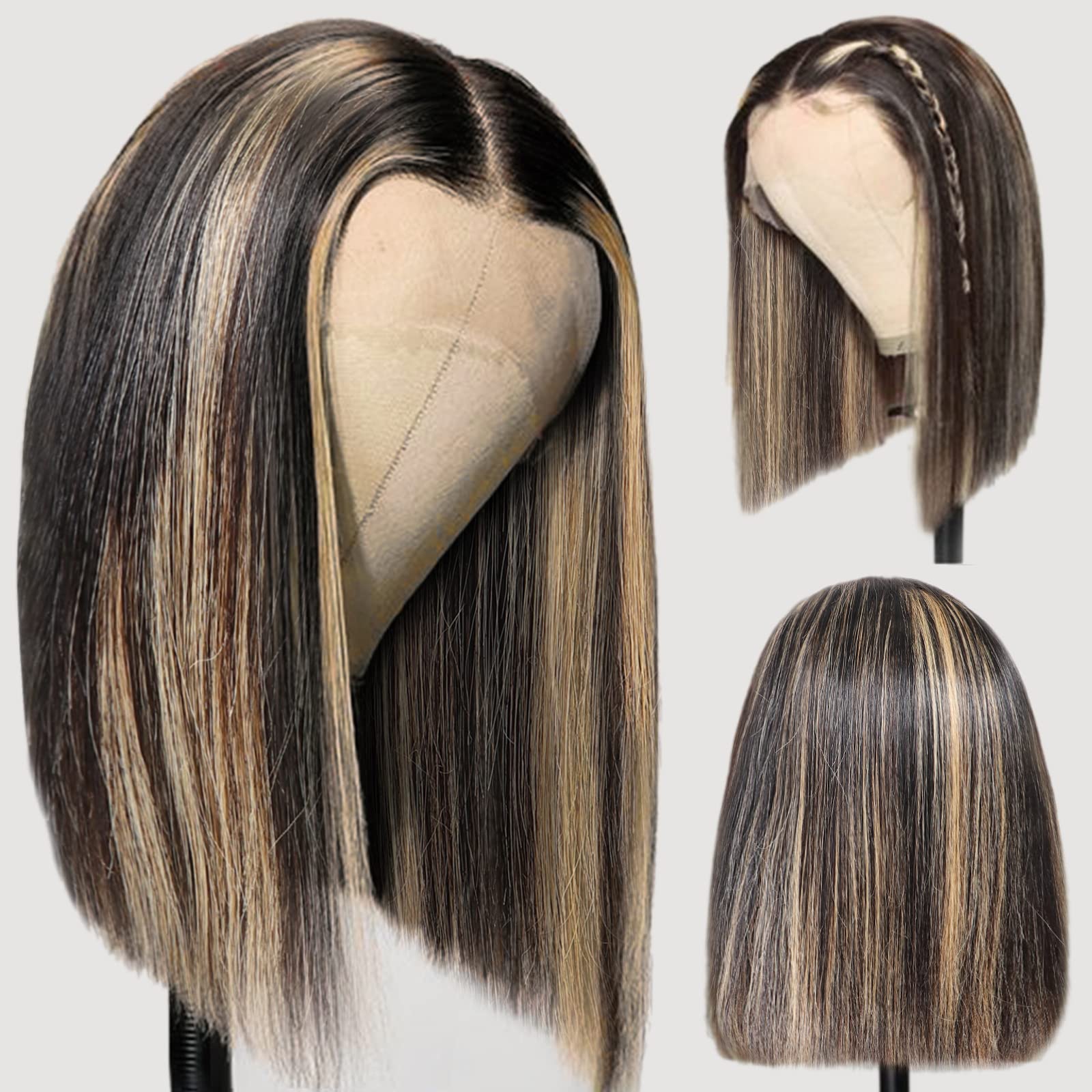5*6 balayage color Bob peluca