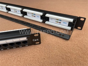 19英寸机架UTP RJ45 1U 2U CAT5E 12ports 24端口48端口网络配线板Cat6，用于局域网电缆应用中的梯形插孔 - Product Image 6