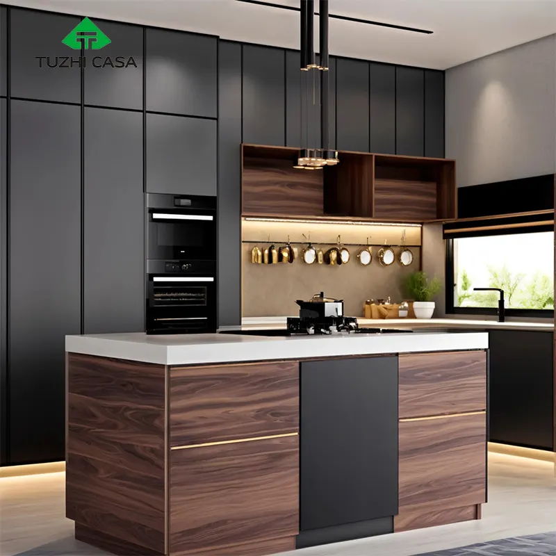 TUZHI CASA 2024 cucina Designer di design fornitore all'ingrosso modulare in legno moderno mobile mobile da cucina