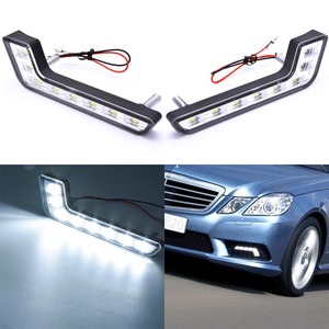 L şeklinde 8LED gündüz koşu işık ön sis sürüş lambası far DRL gün ışığı 12V 8 LED beyaz DRL günışığı lambaları - Product Image 5
