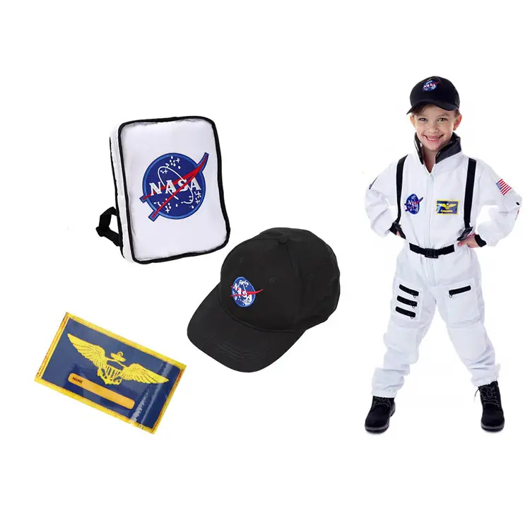 Wholesale kids personalized custom role play costumes white color astronaut role play costume