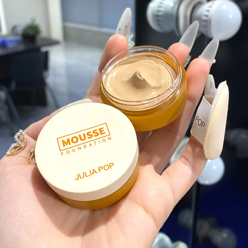 Mulheres Cobertura Completa Corretivo Mineral Longa Duração Pressionado Líquido Mousse Foundation Maquiagem Base