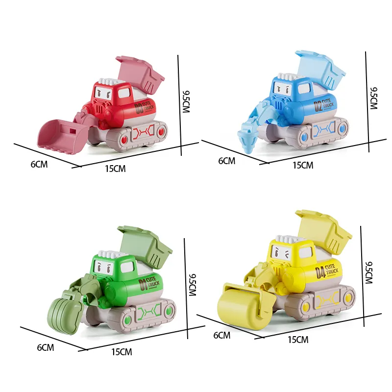 Wholesale construction engineering vehicle monster trucks pull back press toy car friction power vehicles push toys for kids