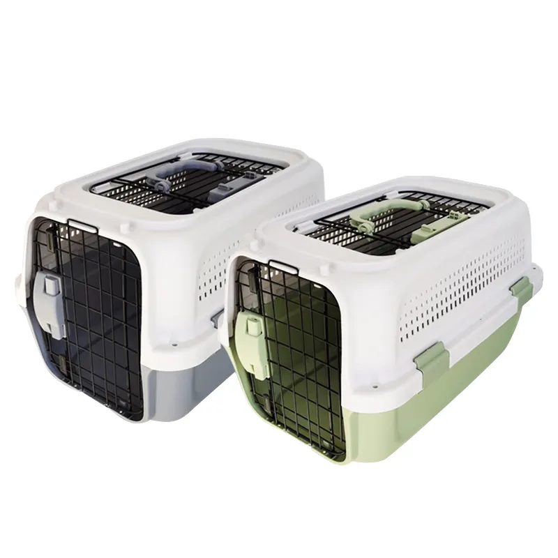 Wholesale Plastic Dog Kennel Outdoor Pet Air transport cage Folding Travel Dog Cat Portable Carrier box