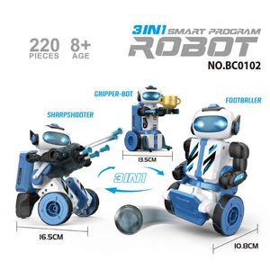 Robot trasformabile modello elettrico 2.4G robot di programmazione con controllo remoto tre in uno stelo