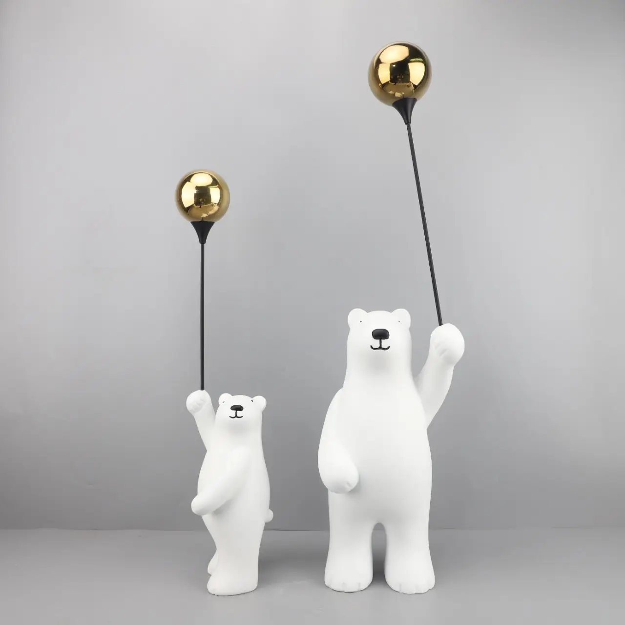 Ballon ours polaire résine ornement moderne Simple Animal résine ornement décoration de la maison artisanat