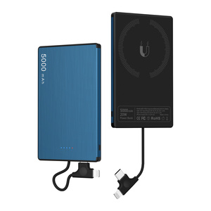 新規上場リアル5000mAh20W急速充電磁気パワーバンクスリム磁気パワーバンク、ケーブル内蔵 - Product Image 1