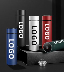 Imogy ขวดน้ำสแตนเลสเก็บความร้อน500มล. ขวดน้ำสุญญากาศ LED แสดงโลโก้ได้ตามต้องการของขวัญ