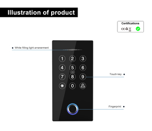 Tuya ระบบควบคุมการเข้าถึงด้วย SDK แป้นพิมพ์ TF9สัมผัสผลิตภัณฑ์ควบคุมการเข้าถึงชีวมาตร - Product Image 6