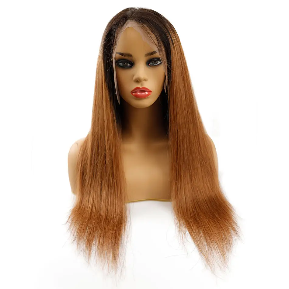 Pelucas de cabello humano brasileño para mujer, rubio miel 100% humano pelo liso, 180 de densidad, encaje transparente