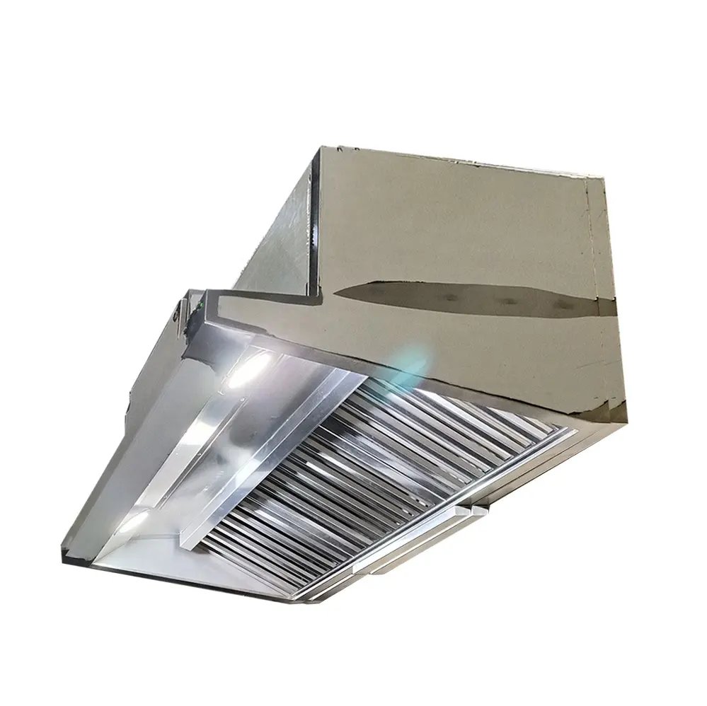 Extractor sin conductos, campana extractora comercial, campana extractora para cocina, restaurante, campana extractora OEM con purificador de eliminación de aceite electrostático