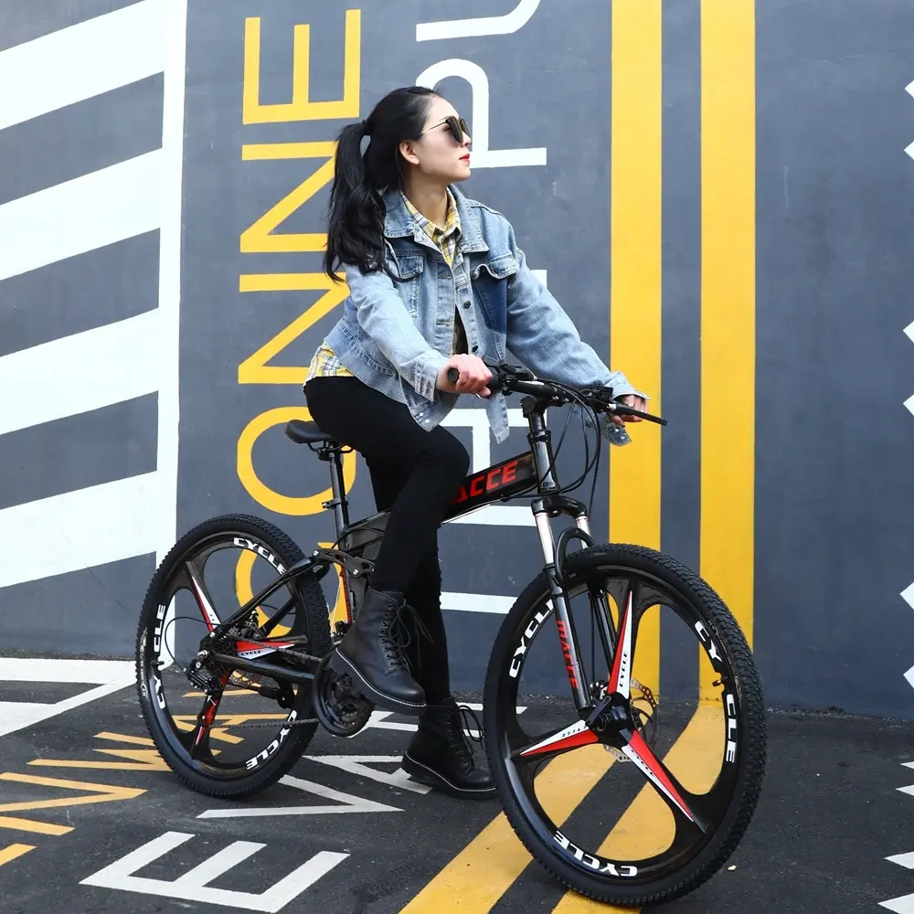 أرخص الأزياء طوي عجلة بقضبان حجم 24 26 بوصة الإطارات دراجة جبلية للسيدات الصبي الكبار Shimano الدراجة للرياضة